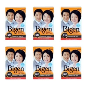 Bigen Powder Hair Color N10 Oriental Black 6 gm ( pack of 6 ) - Picture 1 of 3