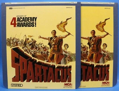 CED VIDEODISC SPARTACUS Kirk Douglas Laurence Olivier Tony Curtis 2 Disc Set Foto 1 de 4