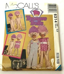 McCall's Children Troll Costume Unisex Size 5-6 1992 Halloween Sewing Pattern - Picture 1 of 3