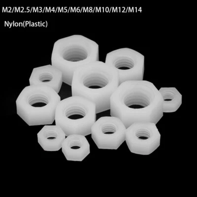 Kunststoff Muttern Sechskant Muttern Polyamid DIN 934 M2 Bis M14 Sechskantmutter - Bild 1 von 4