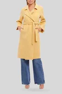BELLE AND BLOOM Wool Stay Wild Coat in Maize Yellow Size AU 10 | RRP 349.00 - Picture 1 of 3