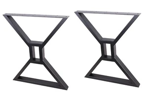 2 x Dining Table Legs,X Shape Industrial kitchen Restaurant table legs,Black - Picture 1 of 5