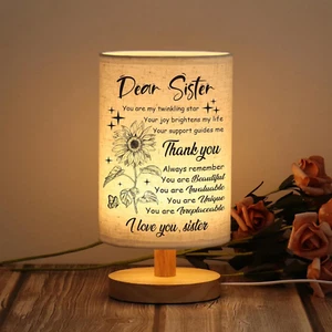 Sister Gifts for Women, Mothers Day Birthday Gifts for Sister,Table Lamp with Wo - Picture 1 of 12