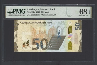 Azerbaijan 50 Manat 2020 P42a Uncirculated Grade 68 - Image 1 of 2