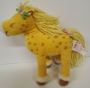 Strawberry Shortcake Honey Pie Pony Yarn Hair 2004 Bandai Plush Horse 7"
