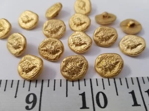 VINTAGE BUTTONS SET OF 12 GOLD TUZ3247 LAST! - Picture 1 of 2