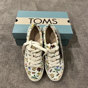 New TOMS Natural Autumn FALL Sneaker - Size 7.5- Women’s Shoe Organic Cotton NEW - Picture 1 of 7