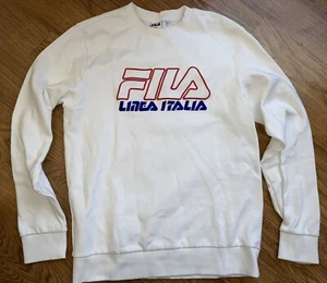 FILA Italia Unisex White Crewneck Sweatshirt Regular Fit Size Large - Picture 1 of 3