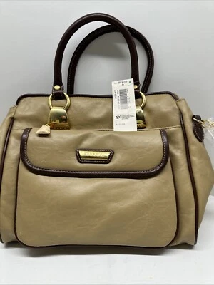 Capezio Handbag Purse Tan Brown Trim Faux Leather Top Handle Shoulder Strap VTG - Image 1 of 4