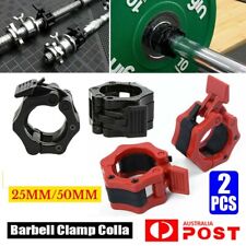 2PC 25/50mm Barbell Bar Clamp Spring Collar Clips Gym Weight Dumbbell Lock Lift