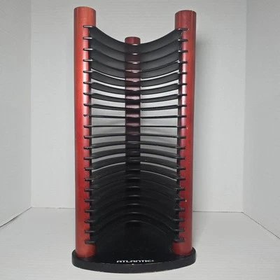 Atlantic Wood Black 20 CD Tower Rack Holder Stacking Modern Retro  - Image 1 of 4