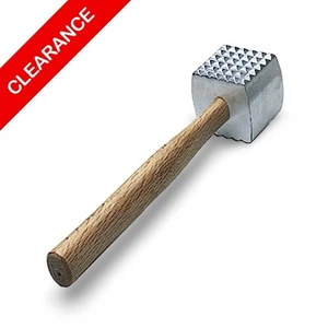 NUOVO Martello per Mallet Tenderizer Carne - Testa in Alluminio con Manico in Legno 10,5" - Foto 1 di 3