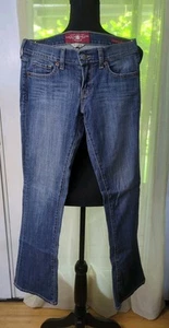 Lucky Brand Charlie Baby Boot Blue Denim Women's Size 0/25 Ankle - Picture 1 of 9