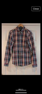 Red Check Pull & Bear Mens Shirt Sz S Vgc Cotton (C40) - Picture 1 of 7