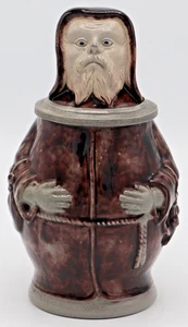 Mönch Figur von Hauber & Reuther 1/2 L Deutscher Bierkrug Antik # 59 - Bild 1 von 6