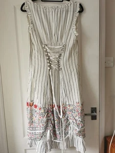 Gorgeous Joe Browns Ivory Striped Dress Size 16 - Picture 1 of 11