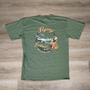 Gildan Grafica T Shirt Uomo Grande Verde Esercito Retrò Aeronautica Militare B-17 Cool Patriotic - Foto 1 di 6