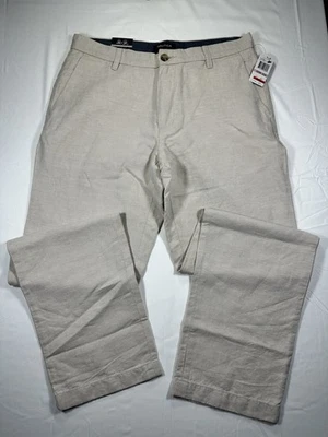 Pantalones Nautica Hombre Calce Clásico Mezcla Lino 32x32 Beige Tostado Nuevos con Etiquetas Foto 1 de 4