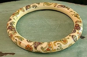 Vintage Armband Paisley Design auf Acryl Armreif schick schön - Bild 1 von 5