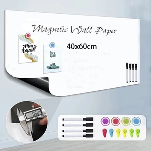 2mx60cm TROCKEN ABWISCHBAR Whiteboard Wandaufkleber Tafel Papier +4 Marker +4 Magnete - Bild 1 von 2