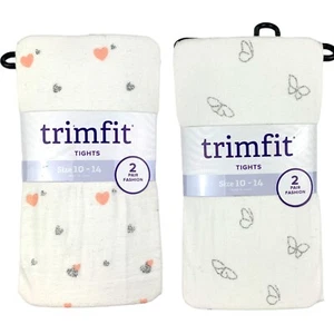 Trimfit Mädchen Paket weiß & weiß & rosa Mode Strumpfhosen Größe 8-10 - Bild 1 von 3
