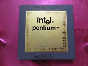 Vintage Rare INTEL Pentium PCPU5V60 60MHz CPU/Processor Gold FDIV-BUG Old-Logo - Picture 1 of 8