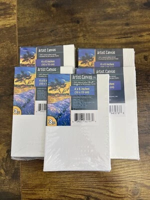 5 Total!! ARTSY & CRAFTS Pack Of 3 PC Artist Canvas 4”x6” Painting new - Image 1 of 4