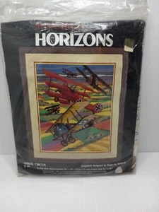 Vintage 1982 Monarch Horizons Arial Cicus LS 60 Longstitch Neeblepoint 16x20 USA - Picture 1 of 4
