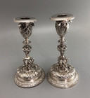 Victorian Silver Plated Candlesticks By Elkington 1878 HEZX