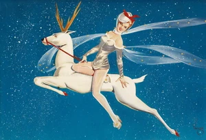 ALBERTO VARGAS Pin-up Art Poster or Canvas Print "Christmas Girl" #61 - Picture 1 of 1