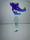 Niebieski szafir delfiny dzwonki wiatrowe metal akrylowy