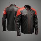 Men Black Leather Classic Full Sleeve Shirt Genuine Lambskin Leather Jacket
