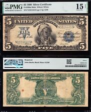 SCARCE Choice Fine Graded 1899 $5 "INDIAN CHIEF" Silver Certificate! PMG 15/n!
