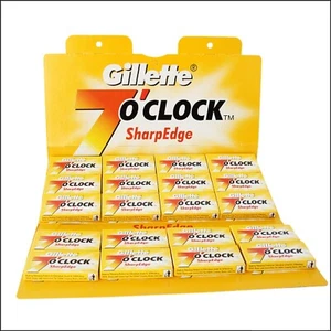 100 Gillette 7 O'clock yellow sharp edge double edge safety razor blades - Picture 1 of 1