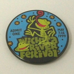 Vintage 1999 Wichita River Festival Button Pin - Picture 1 of 1