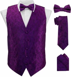 Conjunto de chaleco, corbata, pajarita y cuadrado de bolsillo tejido de cachemira Vittorio Farina para hombre - Imagen 1 de 69