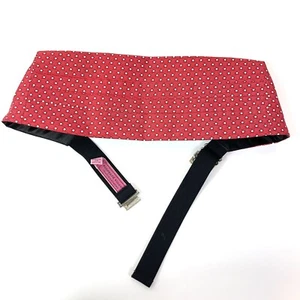 Vineyard Vines Cummerbund 100% Silk Red With White Stars - Picture 1 of 7
