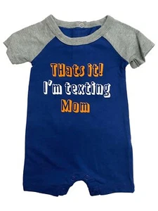 Infant Boys Blue That's It I'm Texting Mom Romper Bodysuit Baby Outfit - Picture 1 of 1