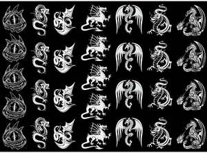 Dragon Drama 30 Stck. 1 Zoll weiß verschmolzen Glas Aufkleber - Bild 1 von 2