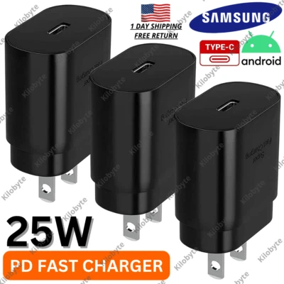 25W Type C Super Fast Charger Block Charging Adapter Head For Samsung Android US - Image 1 of 4