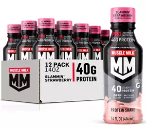 Muscle Milk Pro Series Protein Shake Slammin' Strawberry 40g Protein 14 Fl Oz - Picture 1 of 1