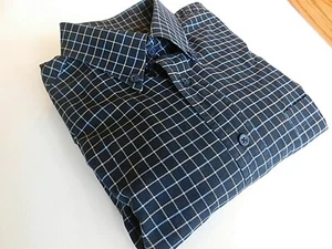 Camisa Arnold Brant Para Hombres Negra Cuadros Cuello Botón Manga Larga Talla 17 - A2009 - Imagen 1 de 6