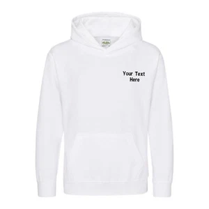 Personalised Custom Embroidered AWDis Just Hoods Pullover Kids Hoodie JH01J - Picture 1 of 24