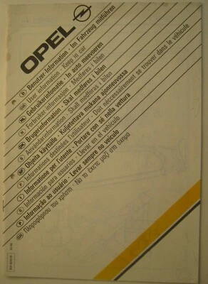 Opel Benutzer-Inf. Fahrradträger-System Kadett, Omega usw. 02/1990, 12 Sprachen - Bild 1 von 4