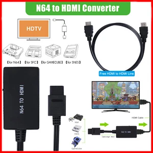 HDMI Adapter Converter For Nintendo 64/SNES/NGC/SFC Gamecube Console W/HD Cable - Picture 1 of 12