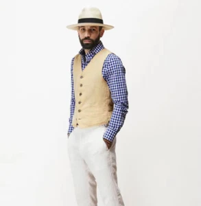 Plus size Retro Mens Casual Linen Vest Business Formal Slim Waistcoat Thin Coats - Picture 1 of 11