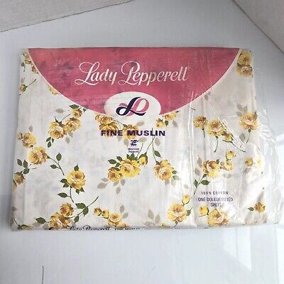 Vtg Lady Pepperell Full Double Fitted Sheet Y...