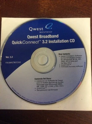 Quest Broadband Quick Connect 3.2 Installation CD Win 98SE/2000/XP/Vista/Mac OS  - Image 1 of 4