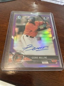 2018 bowman chrome Purple Refractor cedric mullins auto Orioles MVP Gem - Picture 1 of 5