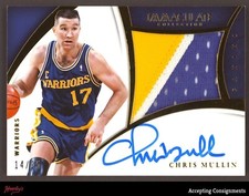 2014 Panini Immaculate Autograph Chris Mullin GAME USED PATCH AUTO /25 Warriors